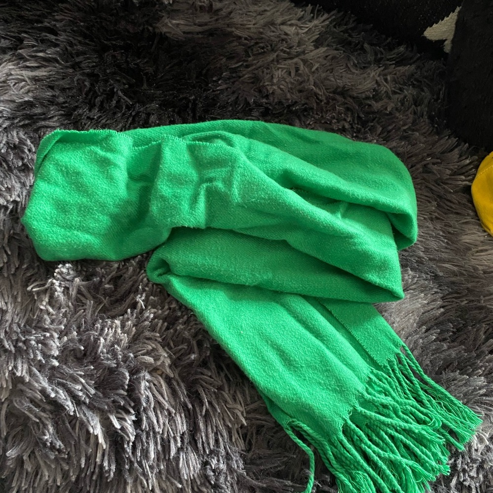 Bright Green Women's Fringe Scarf